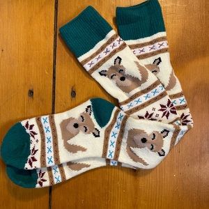 Cozy and Cute Fleece Fox Socks - like New